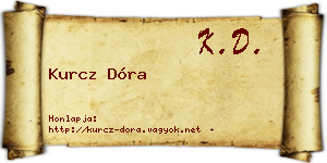 Kurcz Dóra névjegykártya